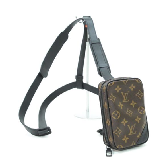 Louis Vuitton Utility Side Bag Monogram Leather Black Brown Body Bag - Picture 2 of 9